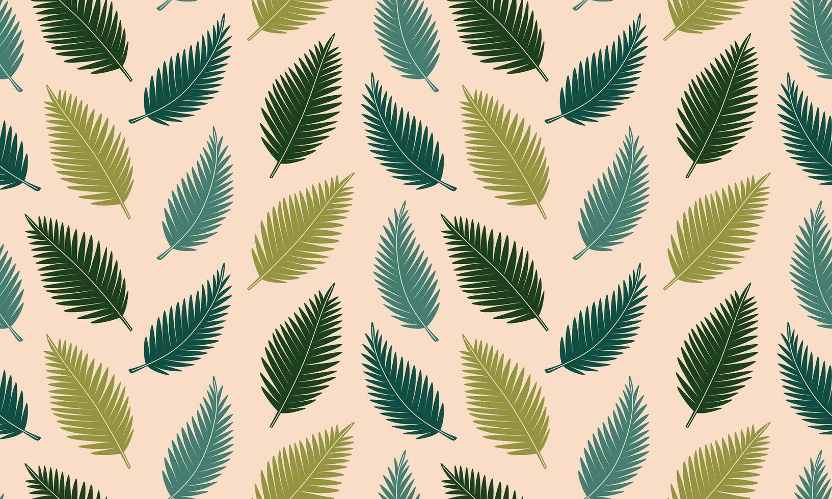 Seamless pattern with palm leaves. Abstract Tropical foliage background. Modern exotic jungle plants. Flat illustration vector