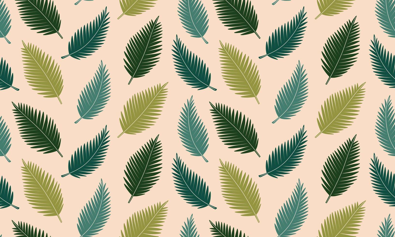 Seamless pattern with palm leaves. Abstract Tropical foliage background. Modern exotic jungle plants. Flat illustration vector