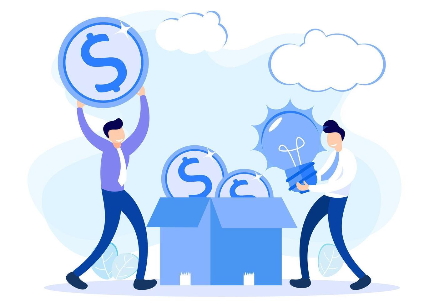 Illustration graphic cartoon character of crowd funding vector