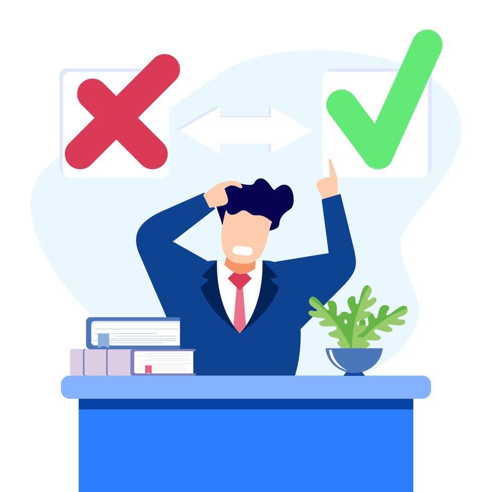 Illustration graphic cartoon character of yes or no vector