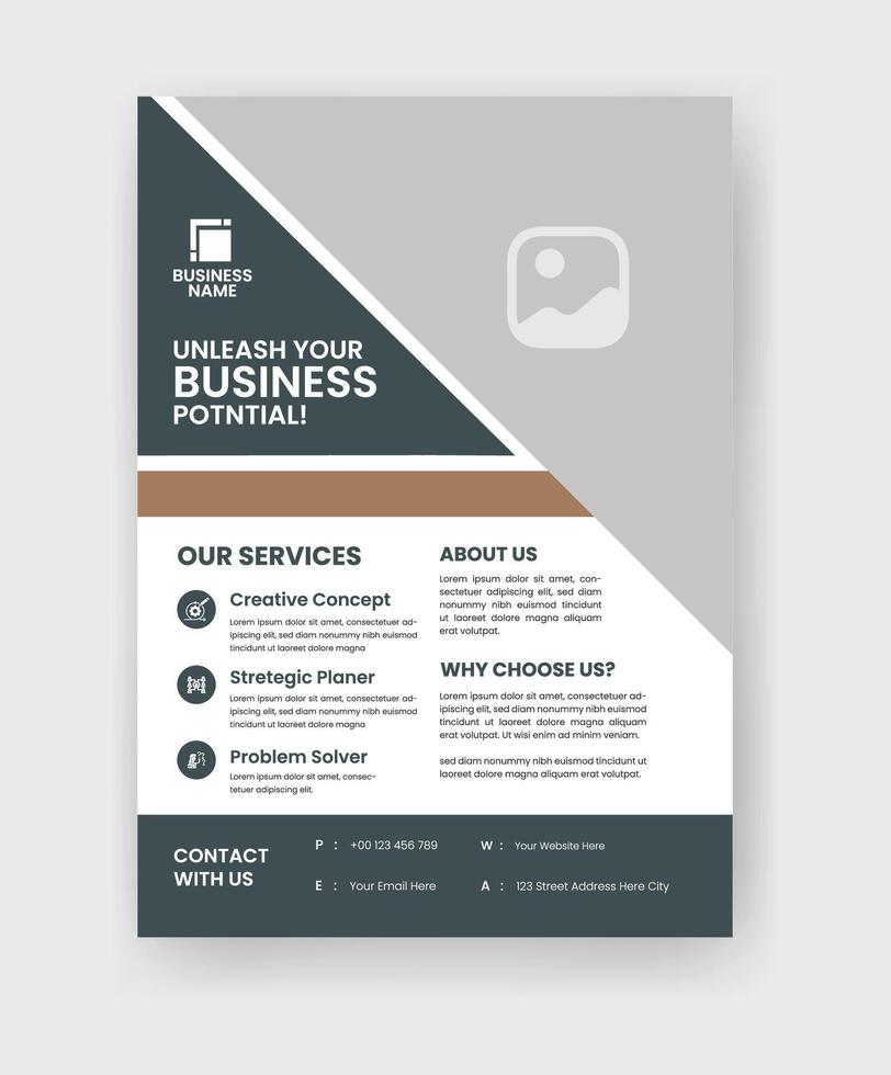 Case Study Layout Flyer. Minimalist Business Report with Simple Design. vector