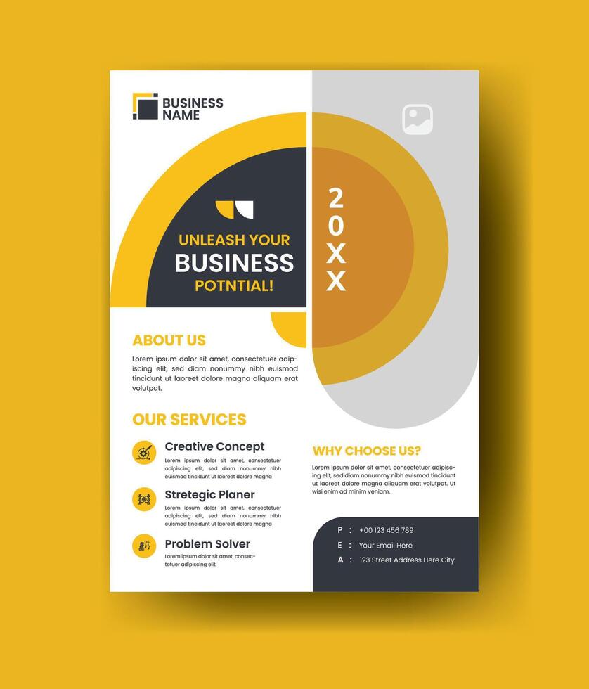 Case Study Layout Flyer. Minimalist Business Report with Simple Design. vector