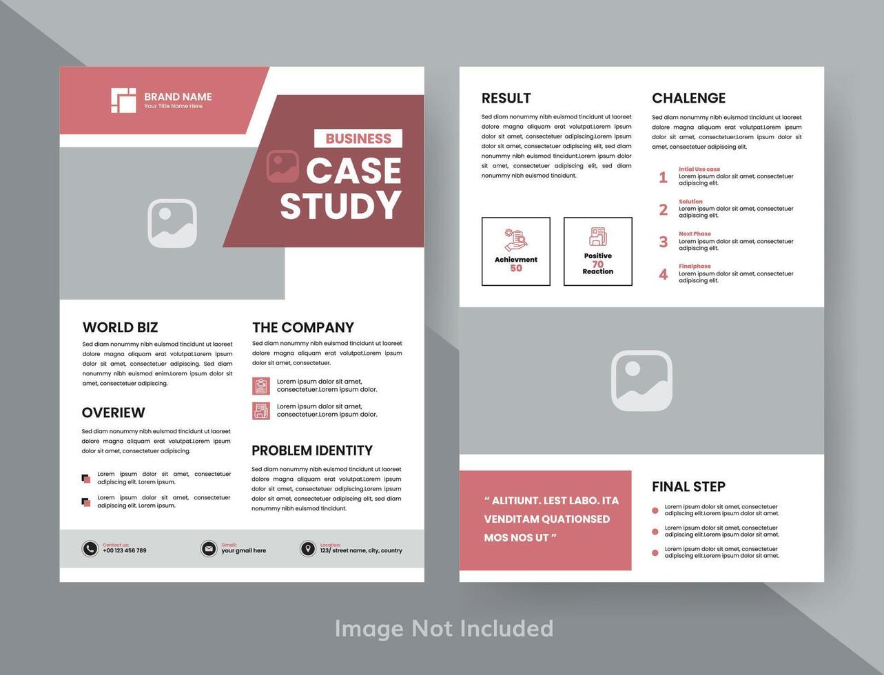 Case Study Layout Flyer. Minimalist Business Report with Simple Design. vector