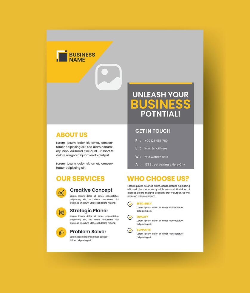 Case Study Layout Flyer. Minimalist Business Report with Simple Design. vector