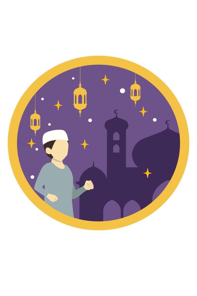 Ramadan Kareem Flat Illustration Design vector