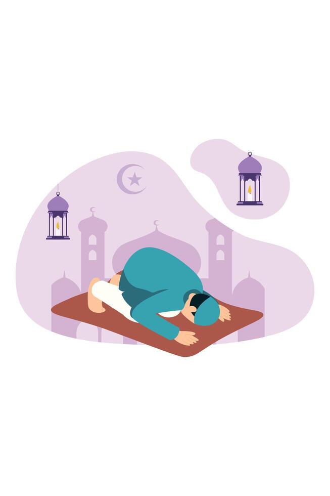 Ramadan Kareem Flat Illustration Design vector