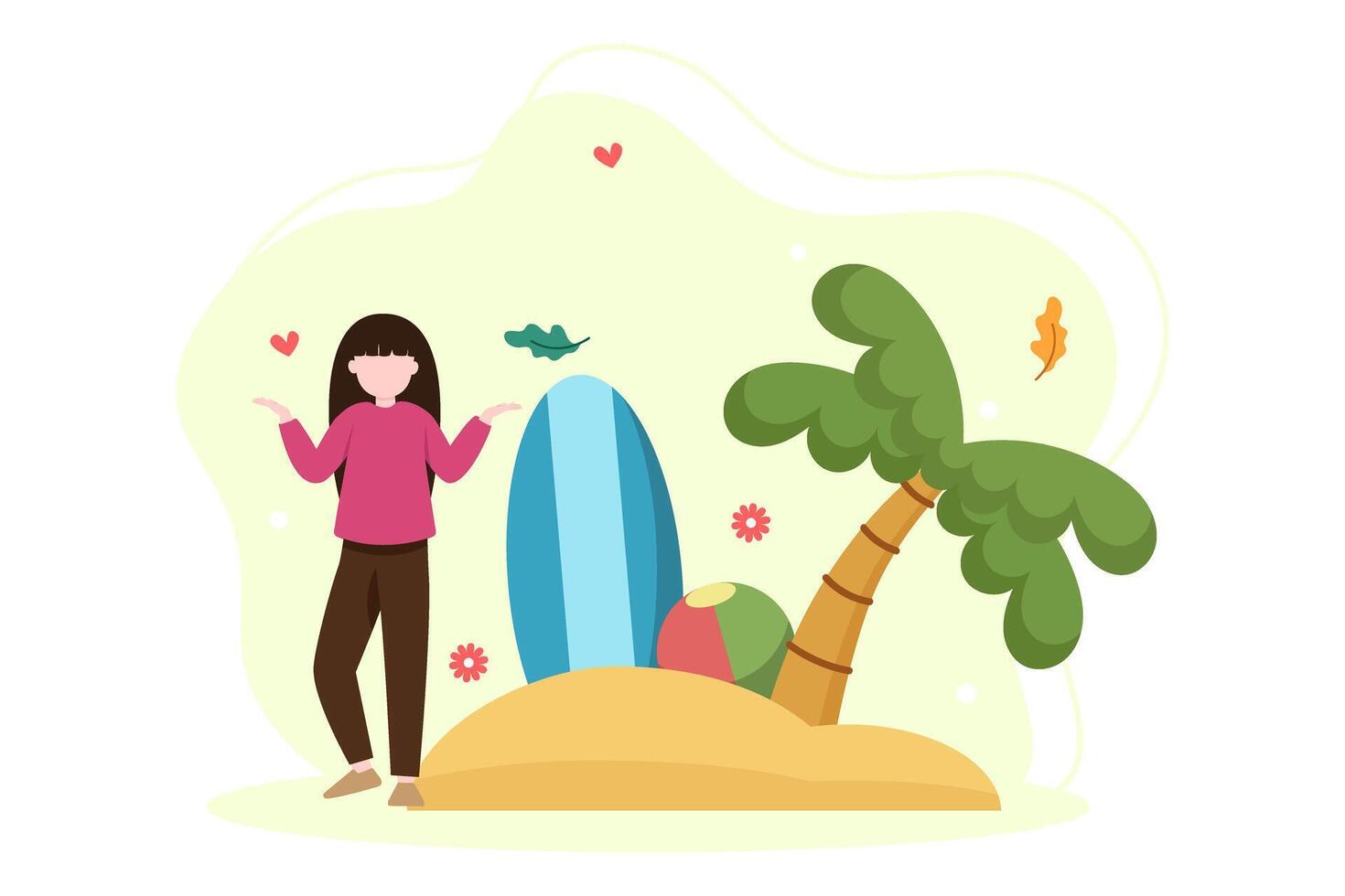 Weekend Holiday Flat Illustration Design vector