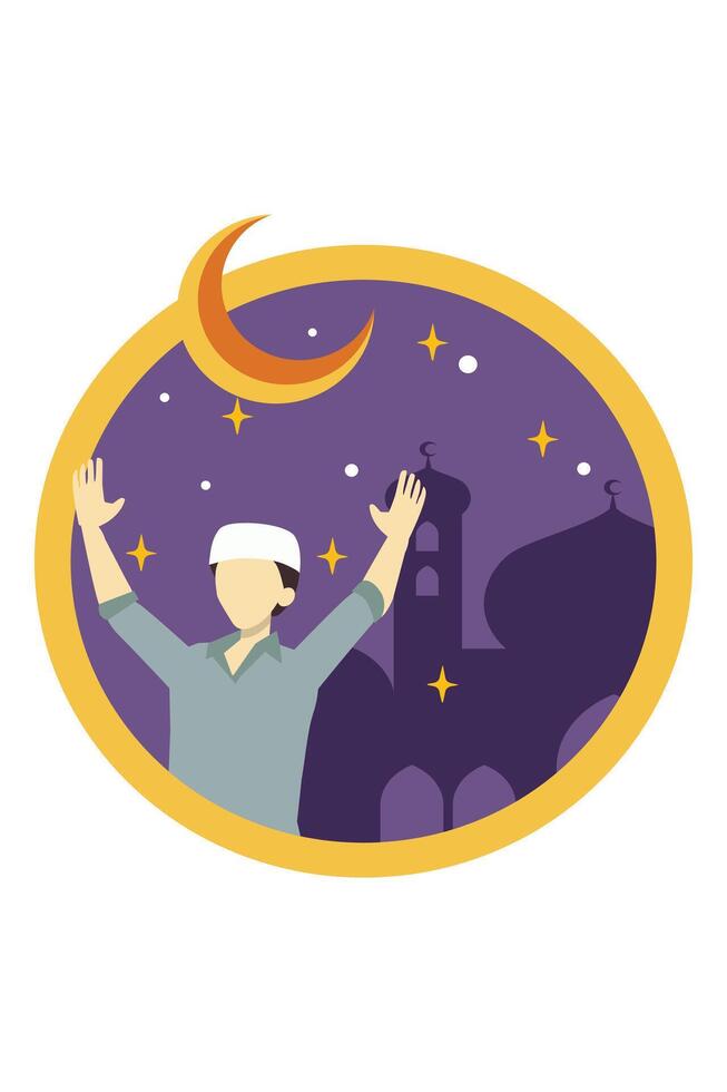 Ramadan Kareem Flat Illustration Design vector