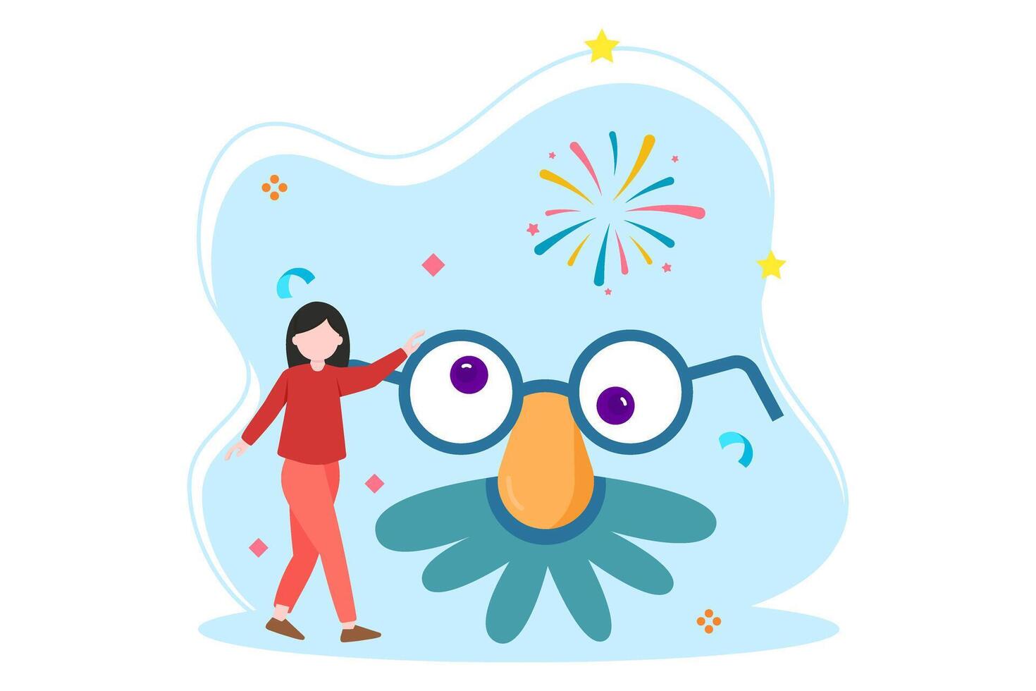 April Fools Flat Illustration Design vector