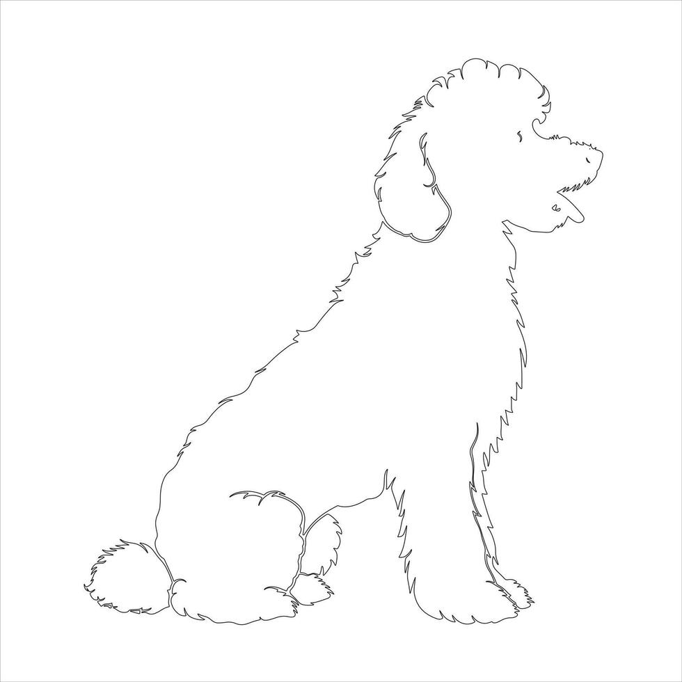 Hand drawn dog outline illustration vector