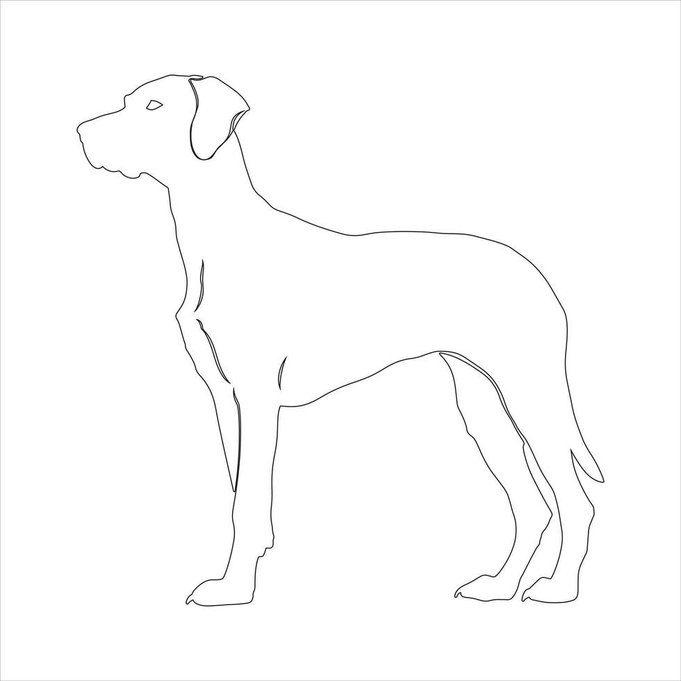 Hand drawn dog outline illustration vector