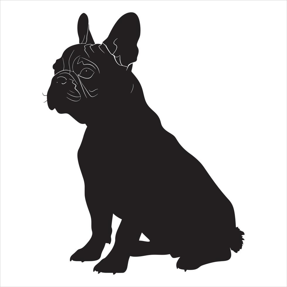 Flat illustration of dog silhouette vector