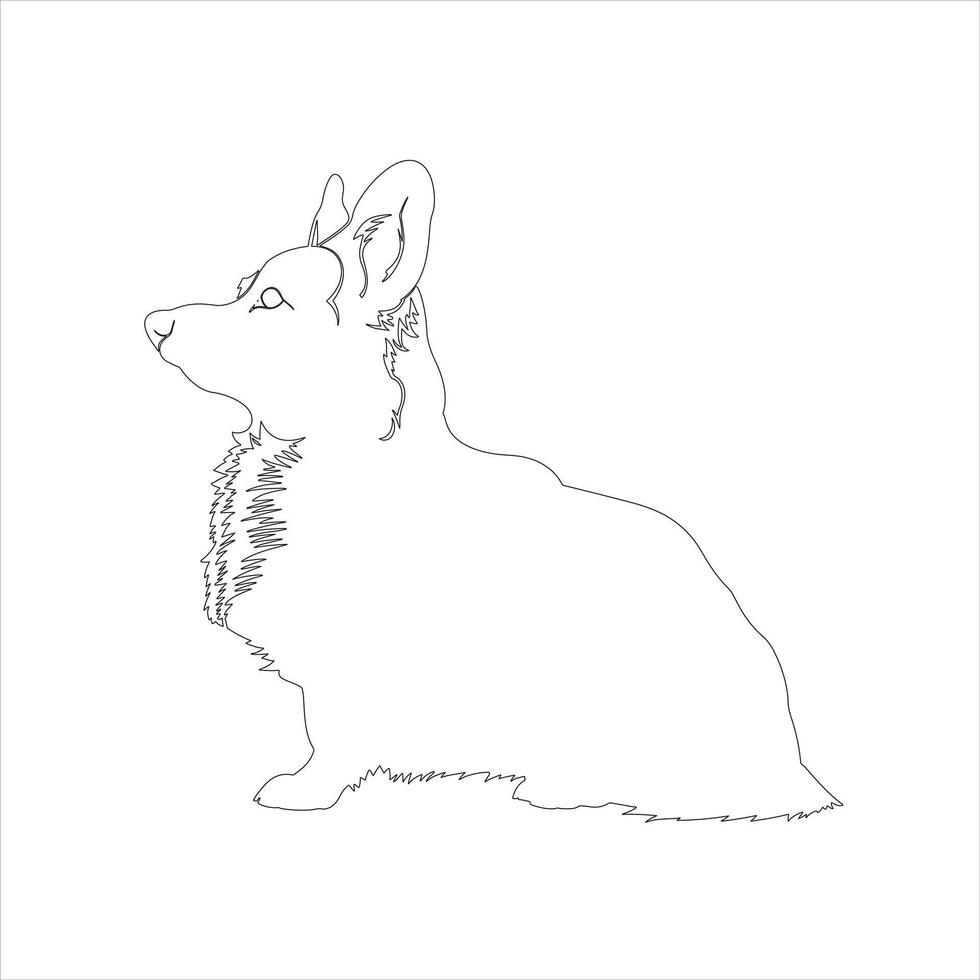 Hand drawn dog outline illustration vector