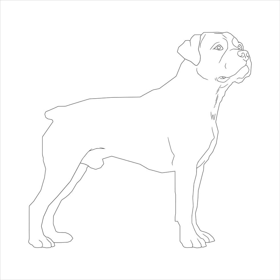 Hand drawn dog outline illustration vector
