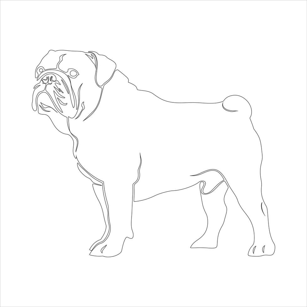 Hand drawn dog outline illustration vector