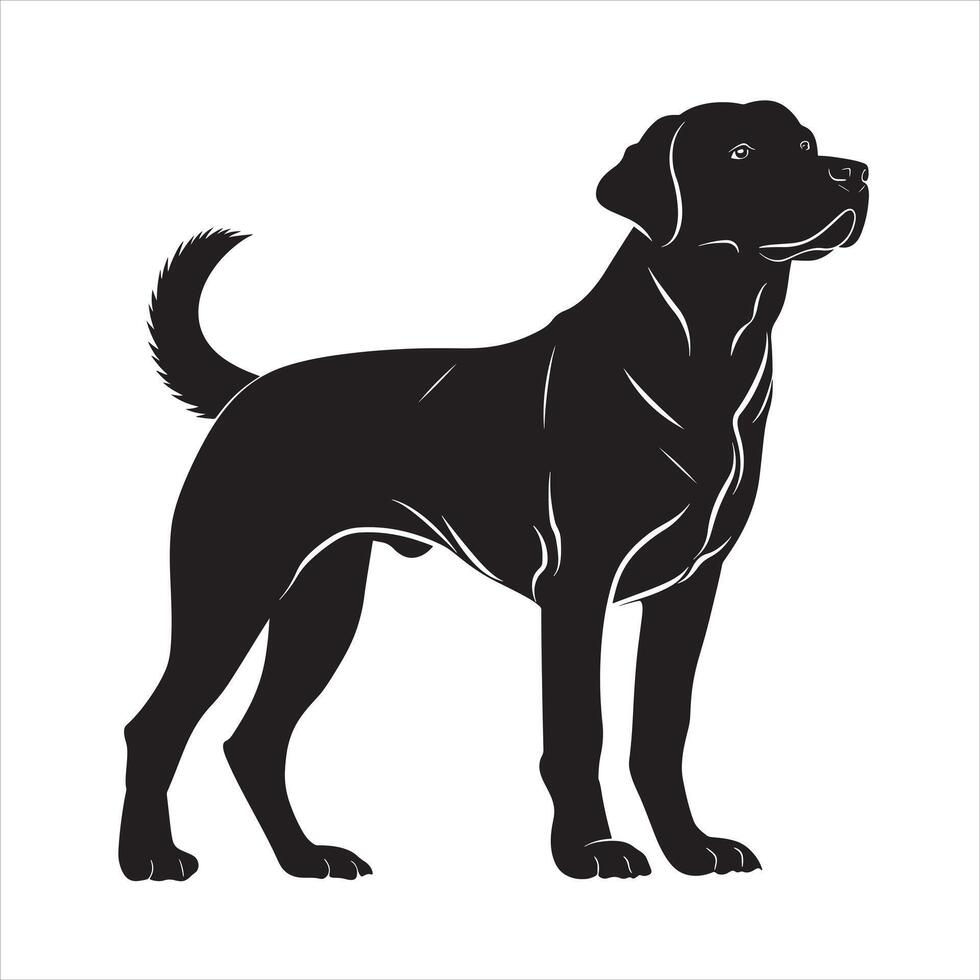 Flat illustration of Labrador Retriever dog silhouette vector