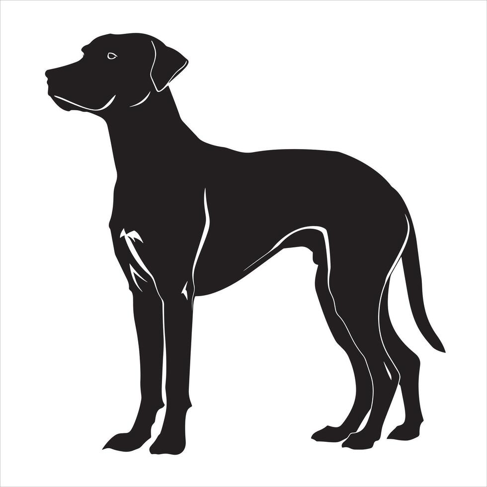 Flat illustration of dog silhouette vector