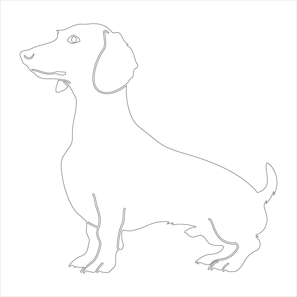 Hand drawn dog outline illustration vector