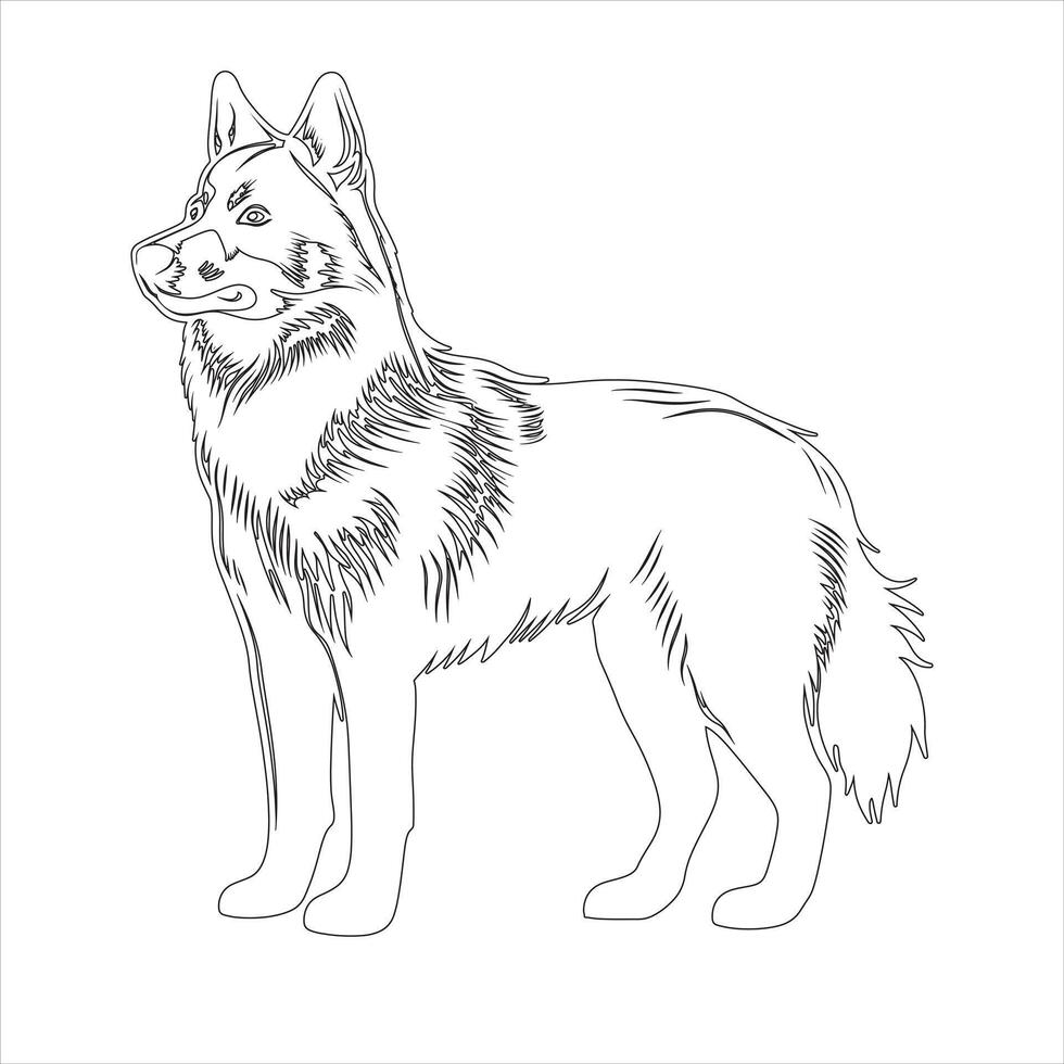 Hand drawn dog outline illustration vector