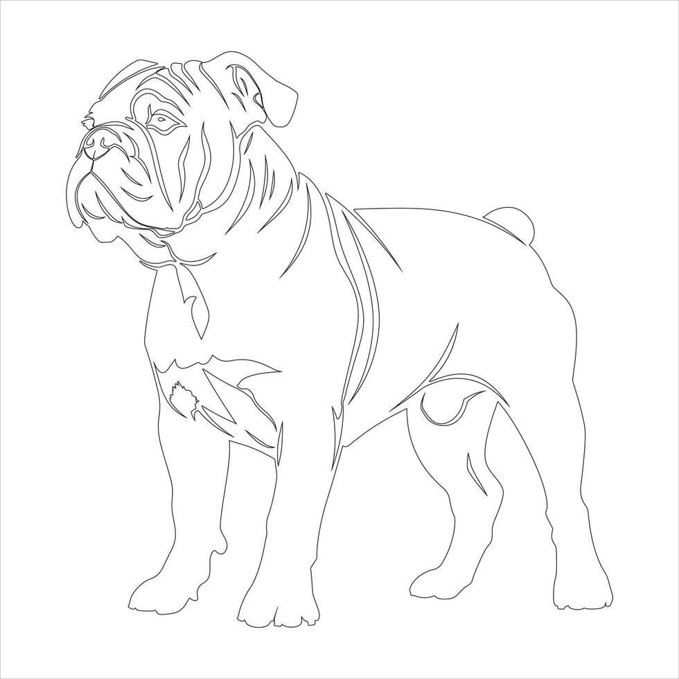 Hand drawn dog outline illustration vector