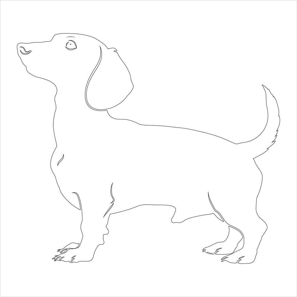Hand drawn dog outline illustration vector