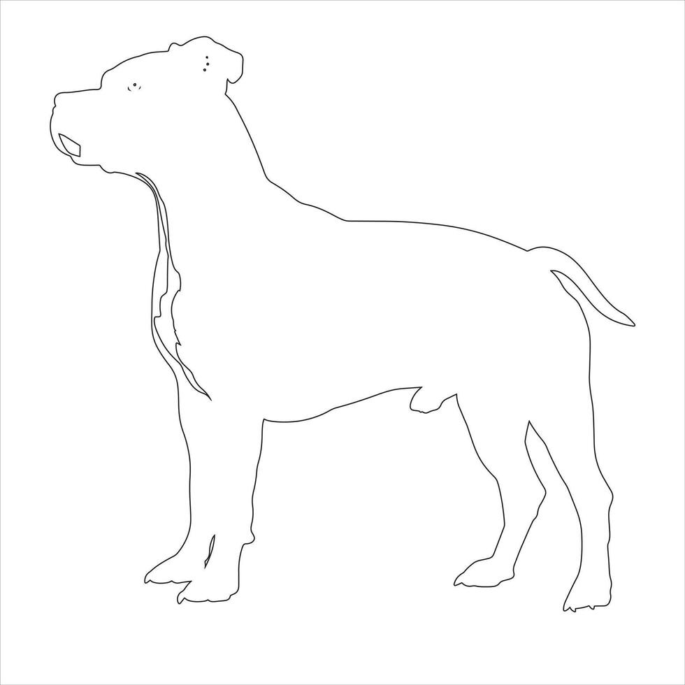 Hand drawn dog outline illustration vector