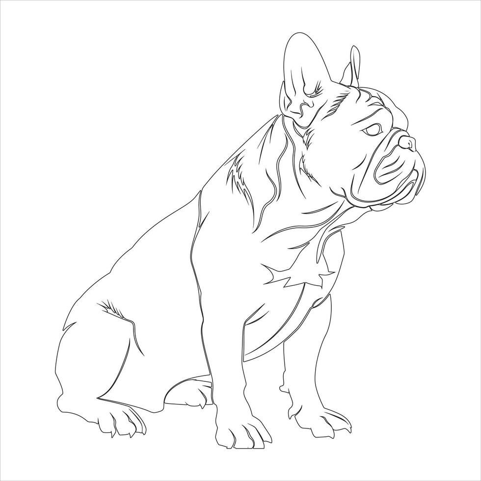 Hand drawn dog outline illustration vector