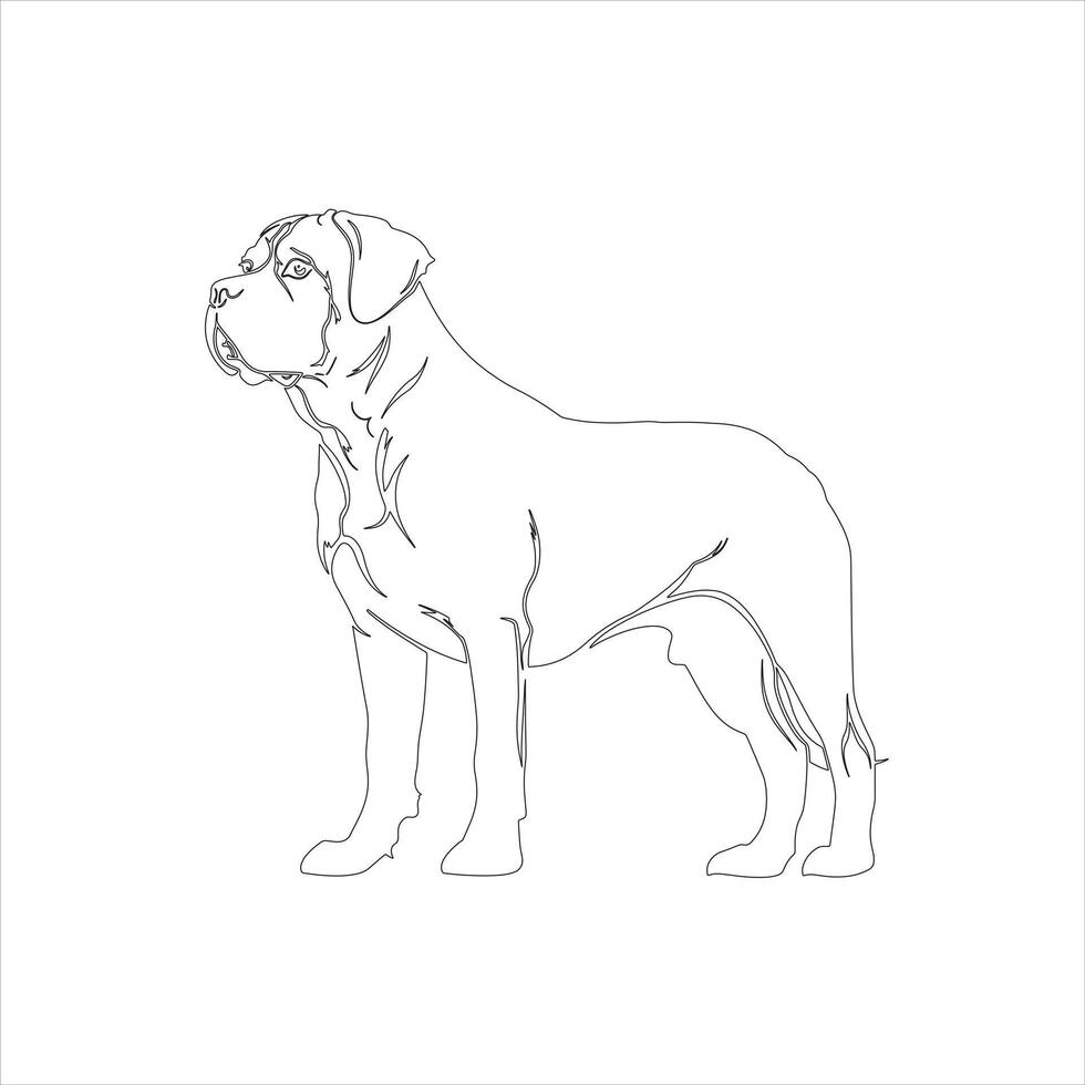 Hand drawn dog outline illustration vector