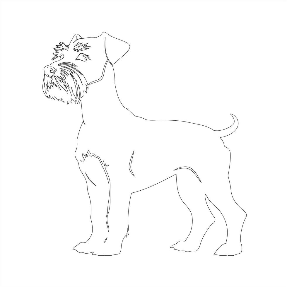 Hand drawn dog outline illustration vector