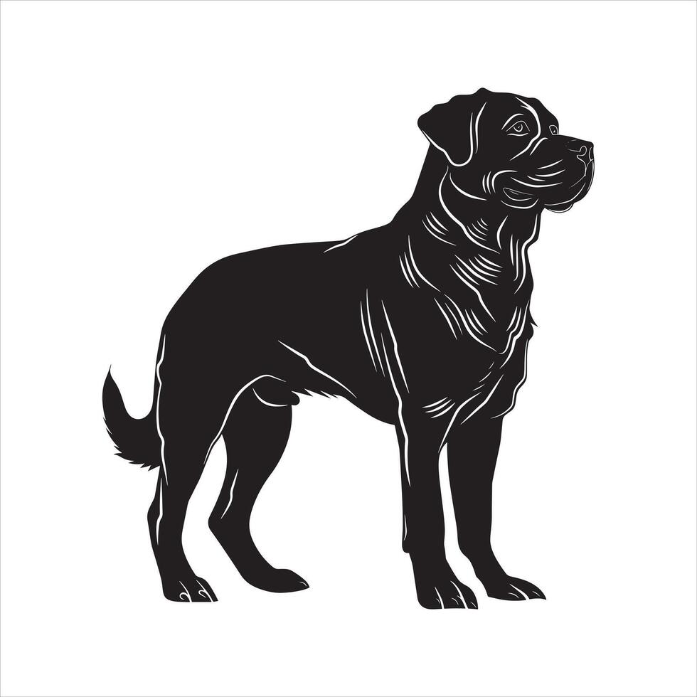 Flat illustration of dog silhouette vector