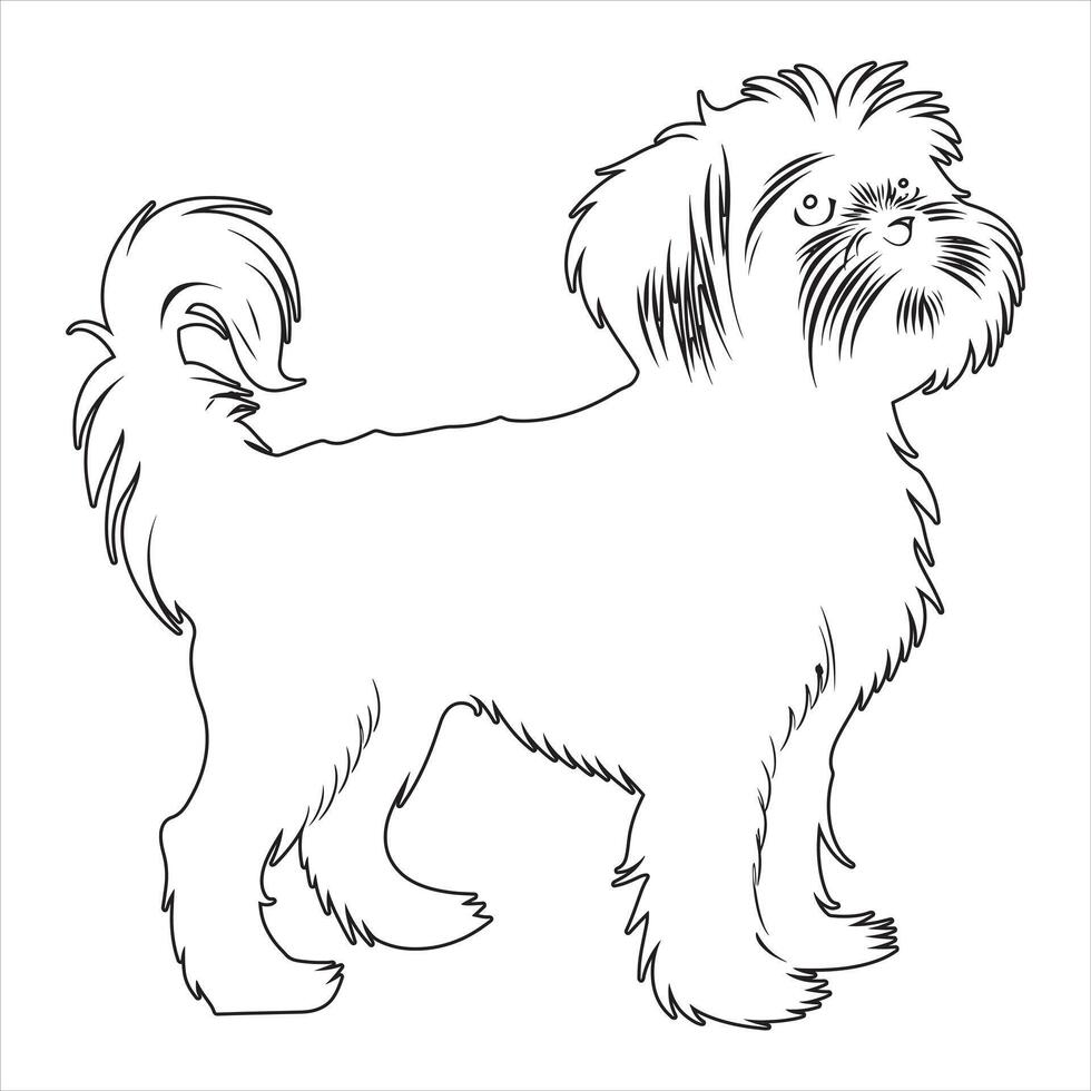 Hand drawn dog outline illustration vector