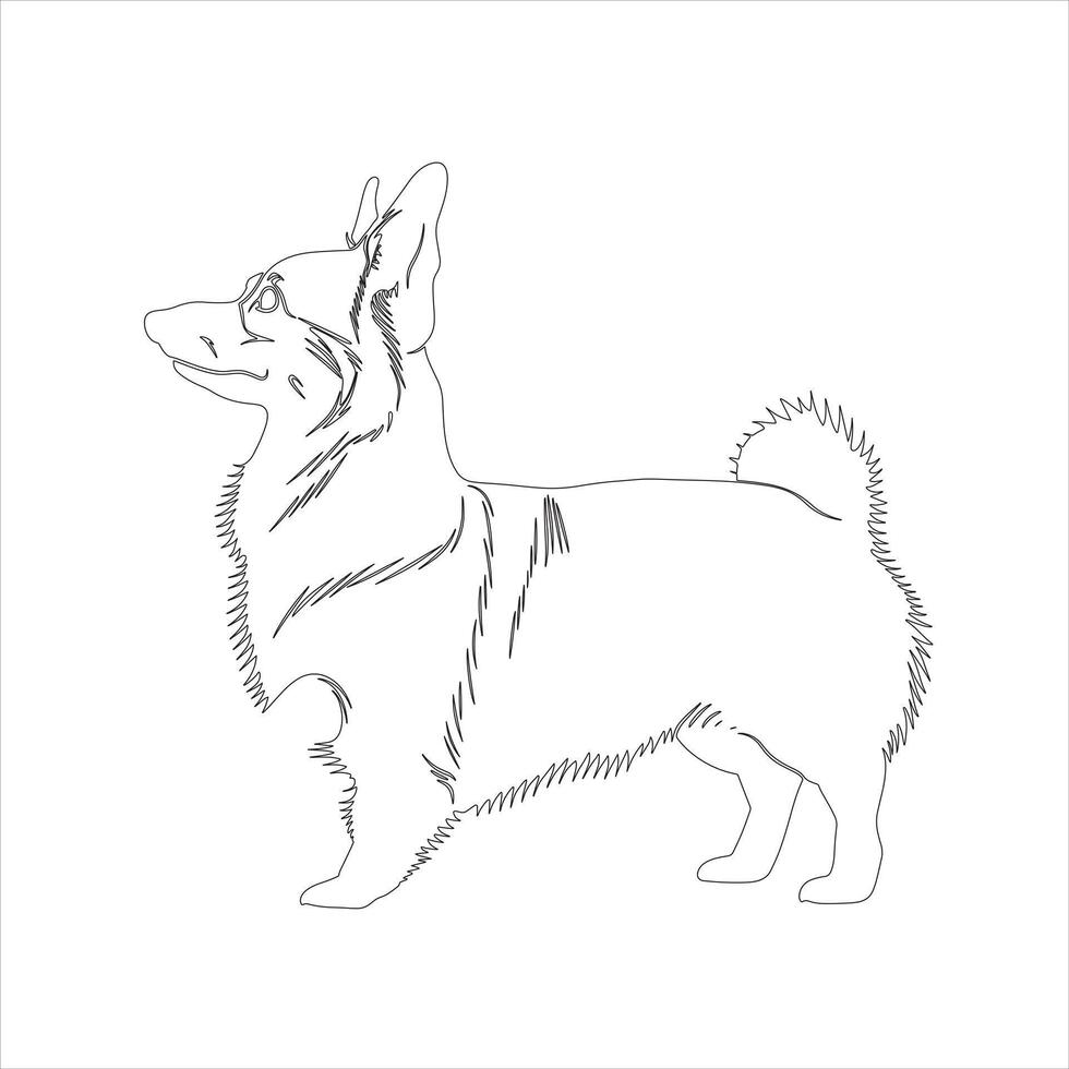 Hand drawn dog outline illustration vector