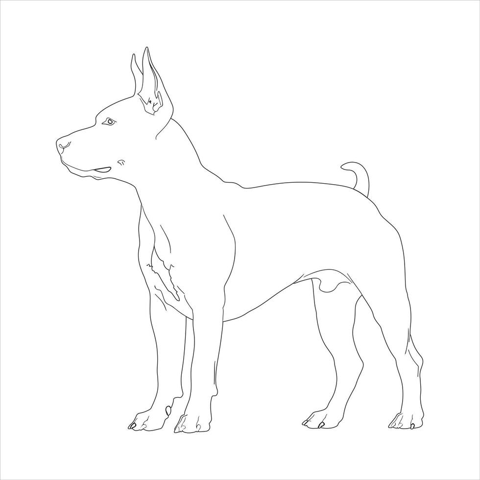 Hand drawn dog outline illustration vector