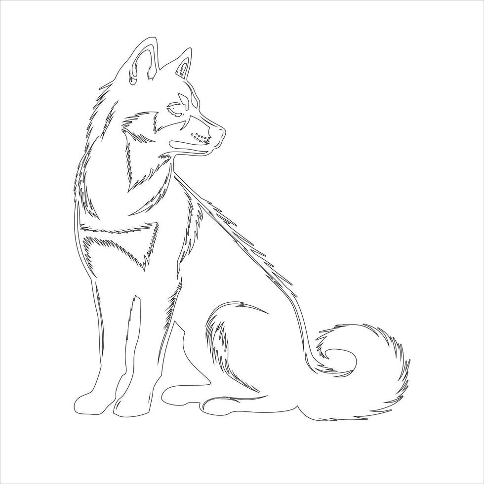 Hand drawn dog outline illustration vector