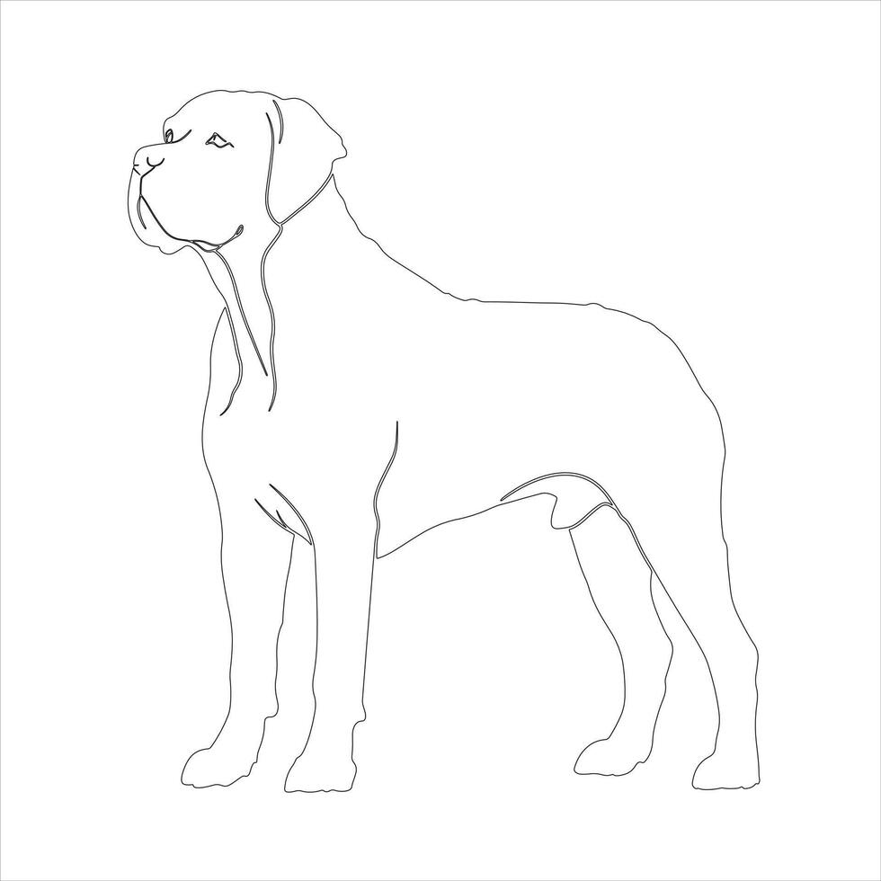 Hand drawn dog outline illustration vector
