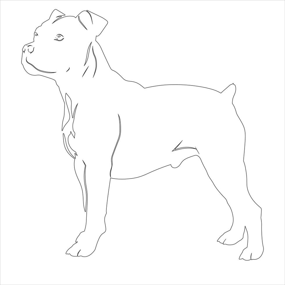 Hand drawn dog outline illustration vector