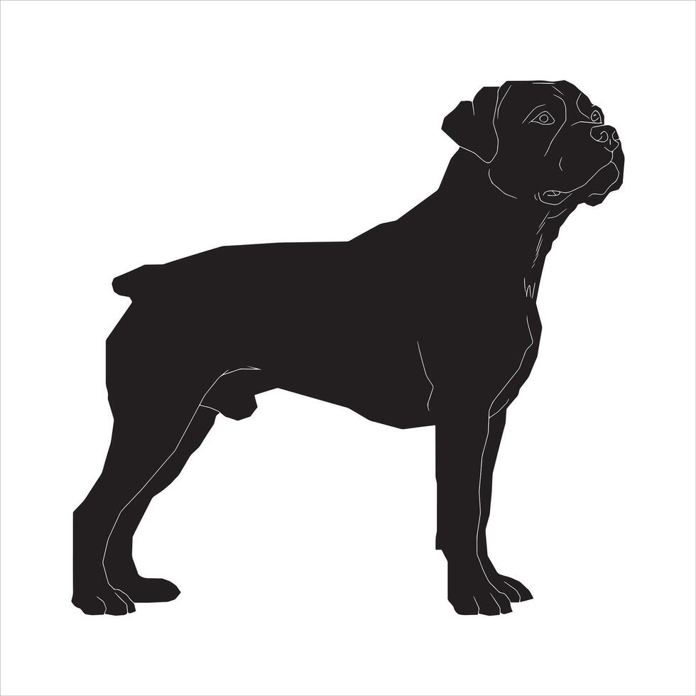 Flat illustration of dog silhouette vector