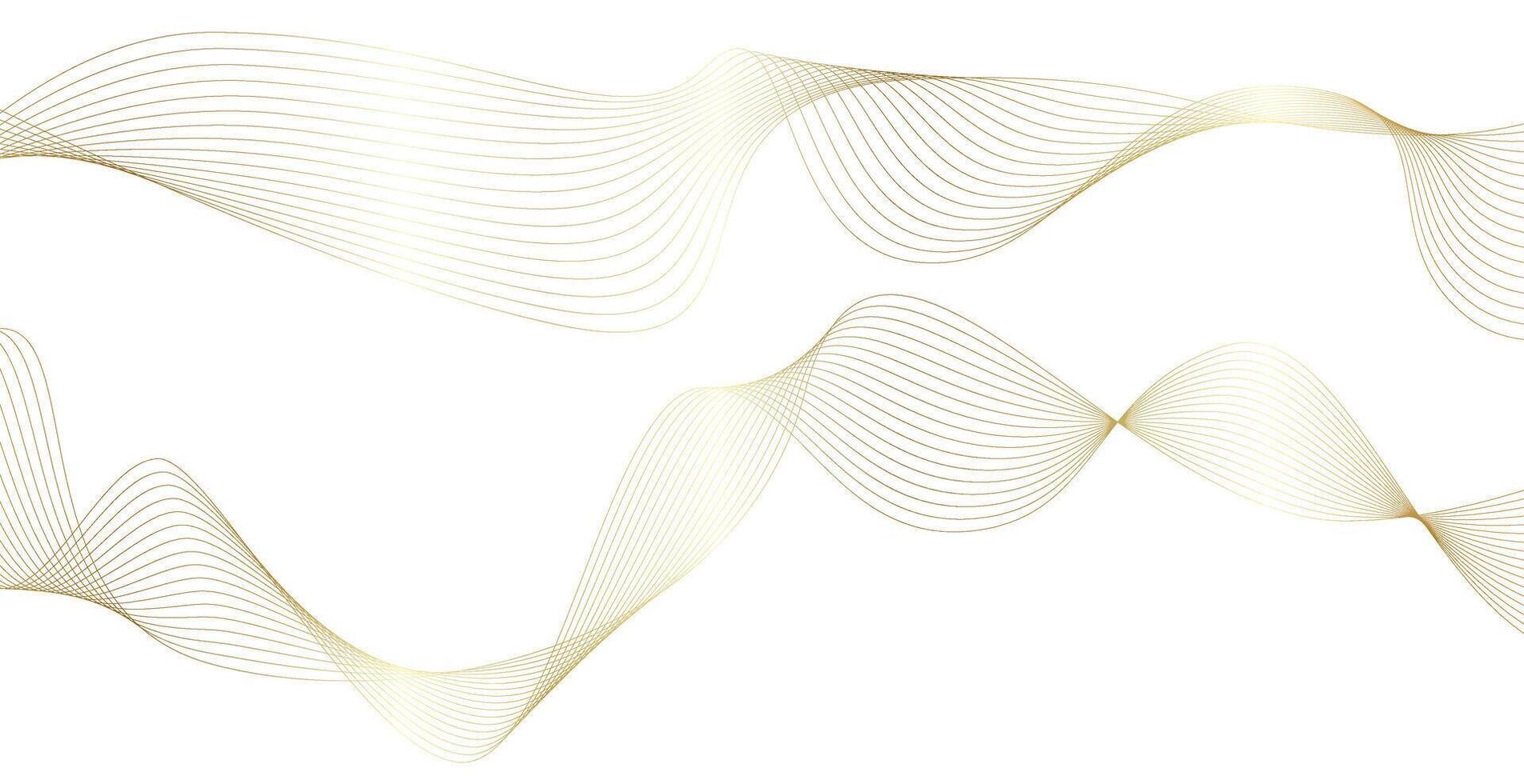 Abstract background with gold line wave. Luxury style. Tech pattern. Curved wavy line, smooth stripe. illustration. vector