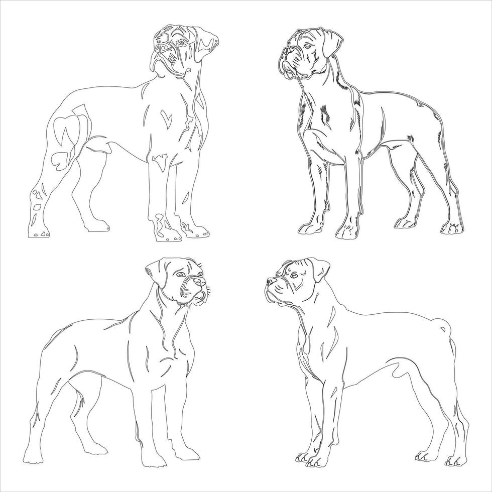 Hand drawn dog outline illustration vector