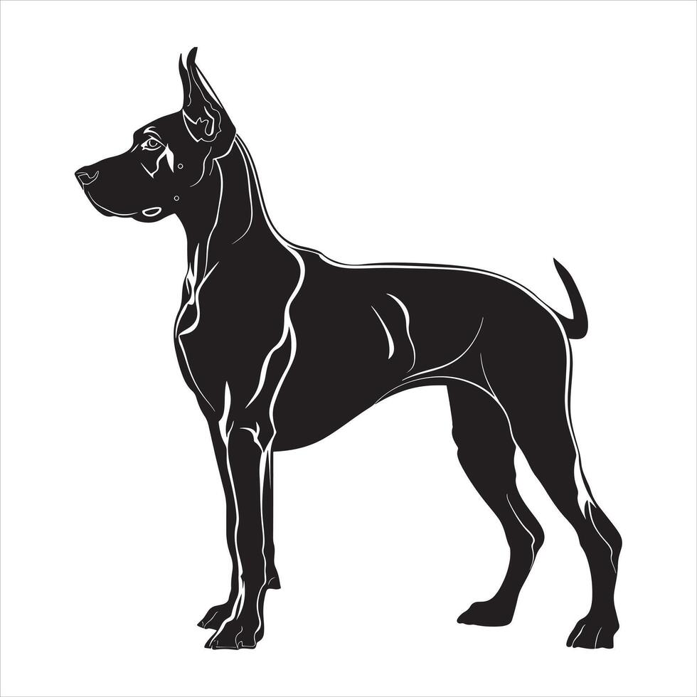 Flat illustration of dog silhouette vector