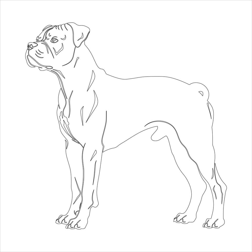 Hand drawn dog outline illustration vector