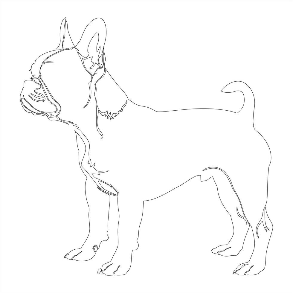 Hand drawn dog outline illustration vector