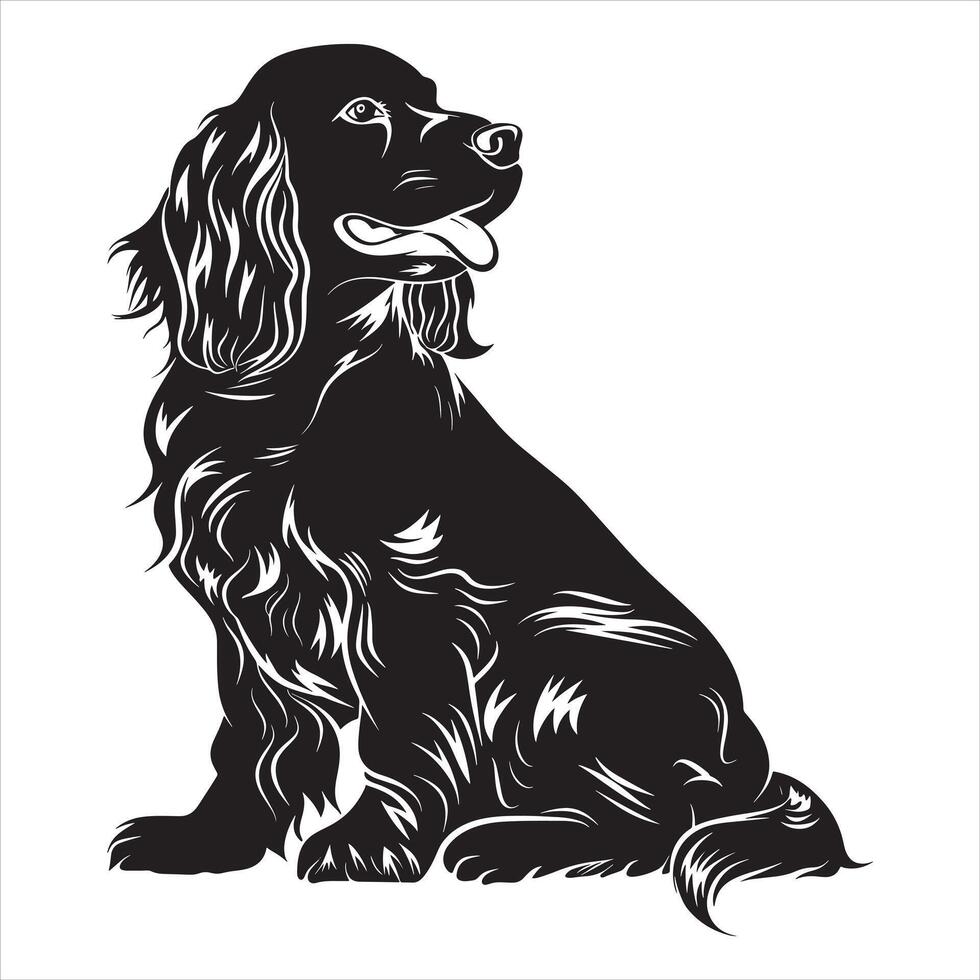 Flat illustration of dog silhouette vector