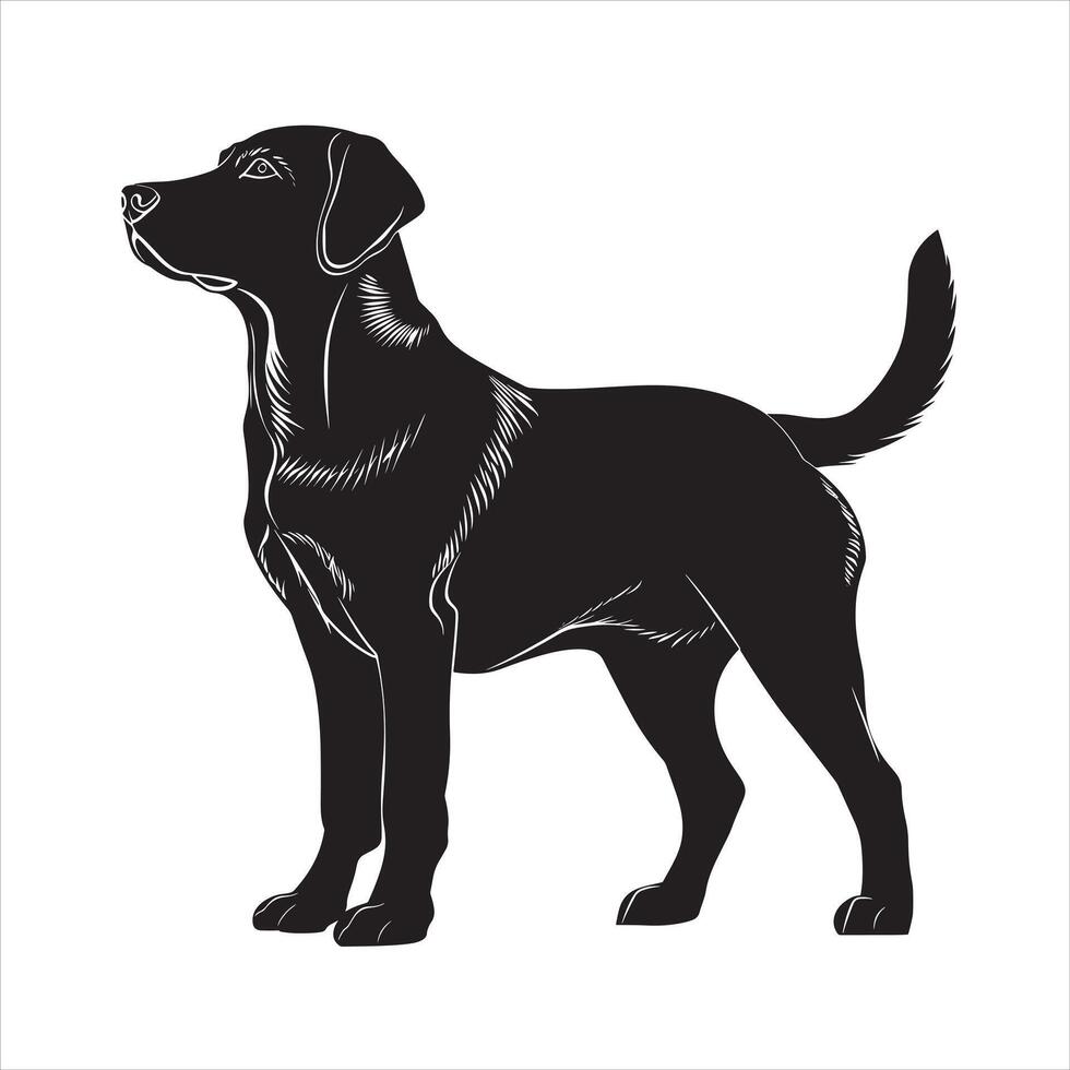 Flat illustration of Labrador Retriever dog silhouette vector