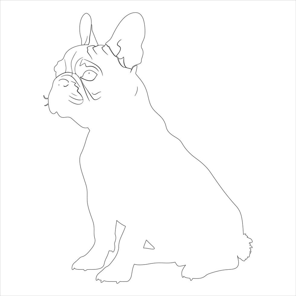 Hand drawn dog outline illustration vector