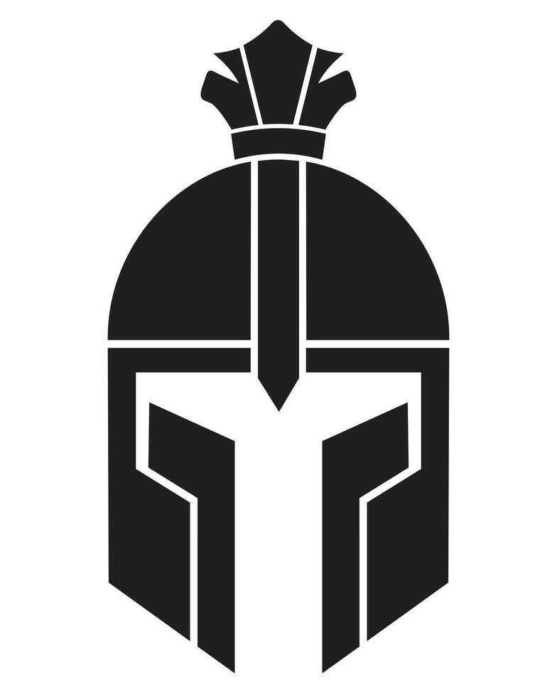 Flat Black Helmet icon, logo on white background vector