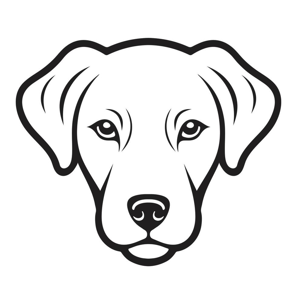 Outline Cartoon Dog Head isolated template icon vector