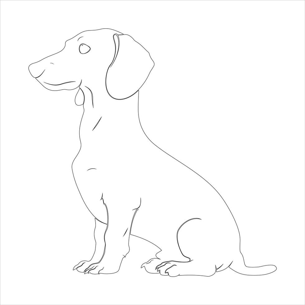 Hand drawn dog outline illustration vector