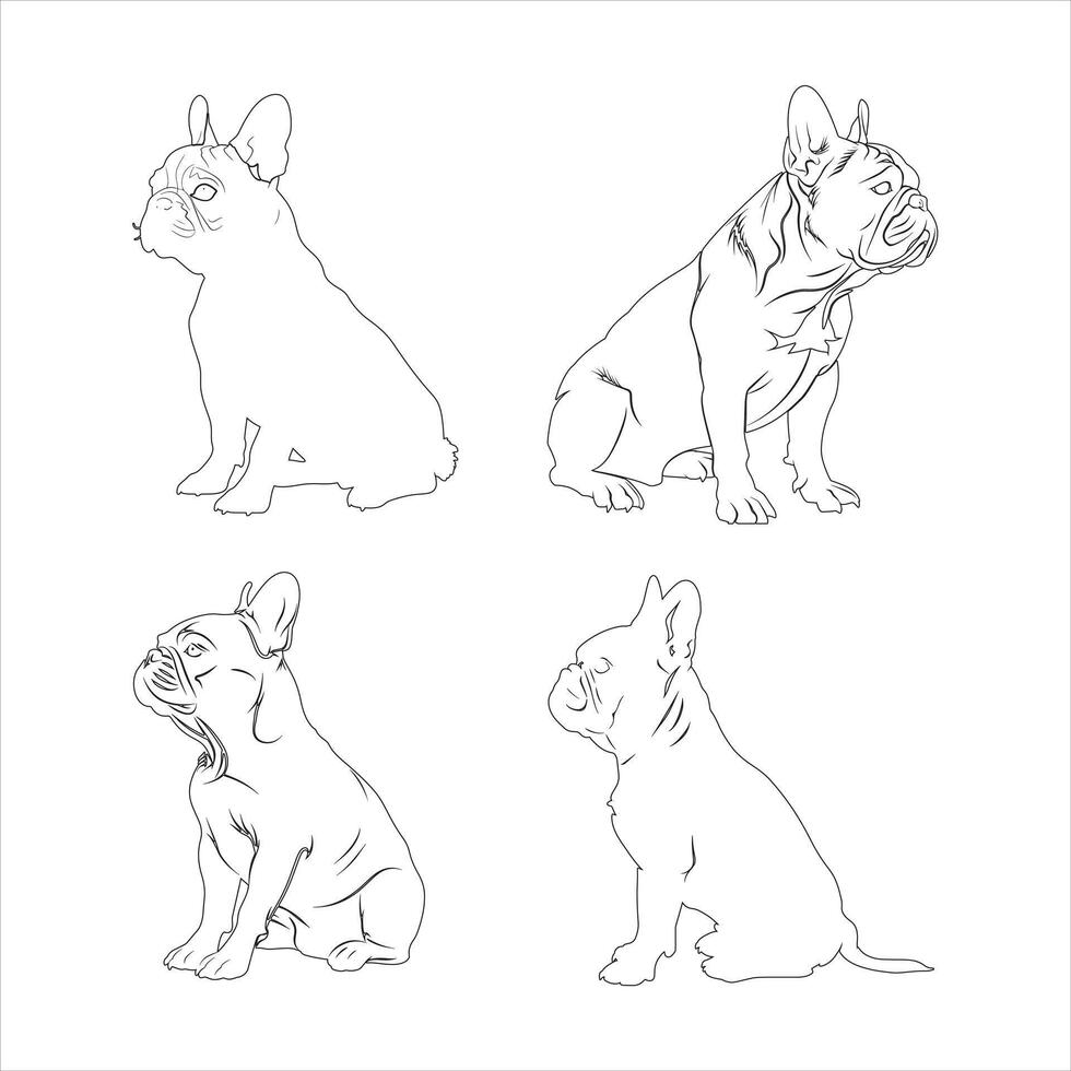 Hand drawn dog outline illustration vector