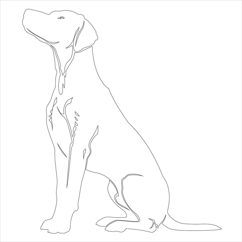 Hand drawn dog outline illustration vector